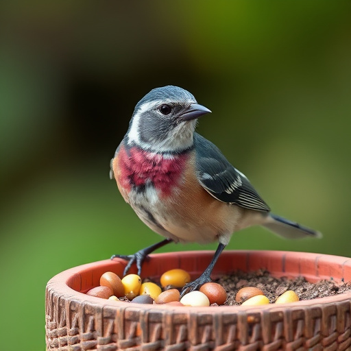 Selection of bird foods on garden table