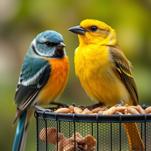 Stack of bird feed parcels indoors