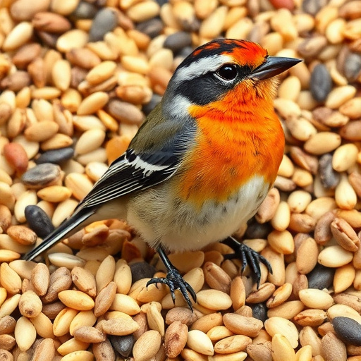 Sunflower seeds and millet in tray
