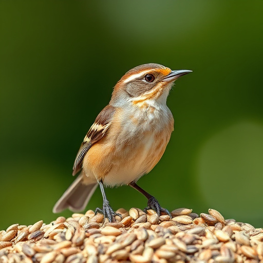 Sunflower seeds and millet in tray