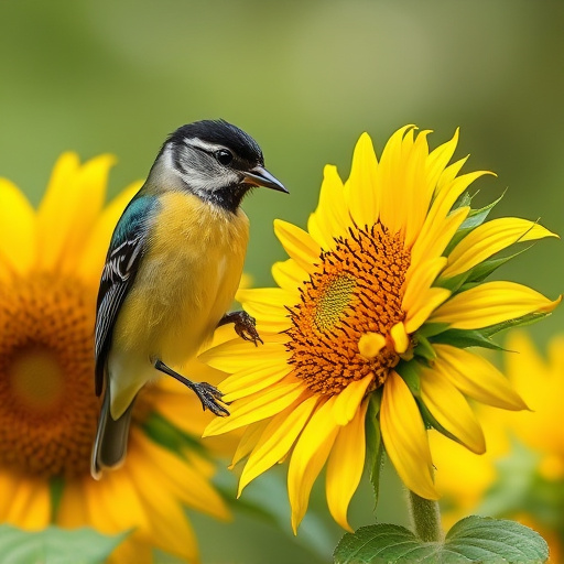 Tits feeding from tray of sunflower hearts