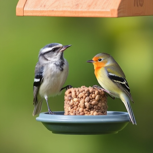 Weatherproof bird feeding station outdoors