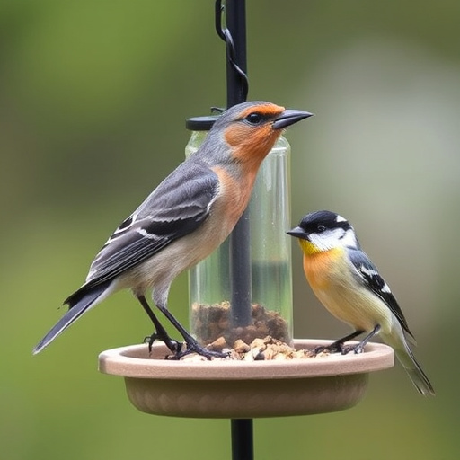 Close-up of labelled bird feed packaging