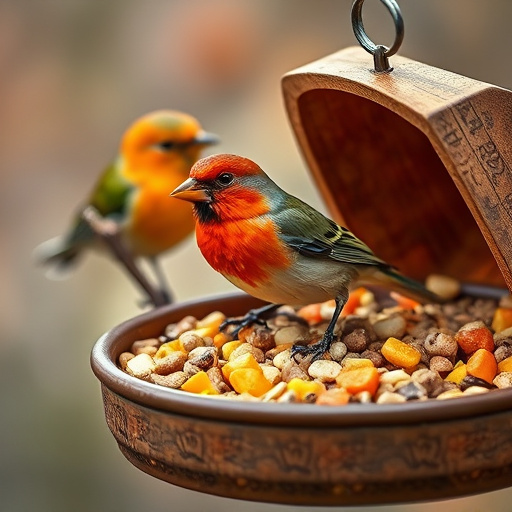 Eco-packaged bird feed on doorstep