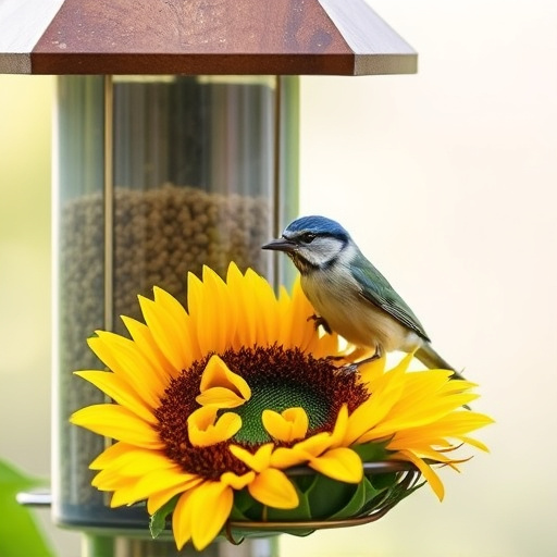 Robins pecking at sunflower heart mix