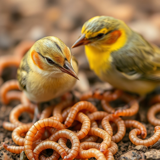 Small garden birds gathered around suet