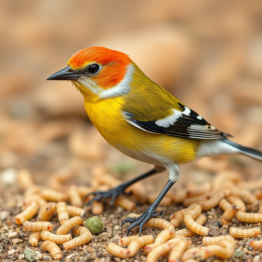 Bird feeder filled with mealworms only