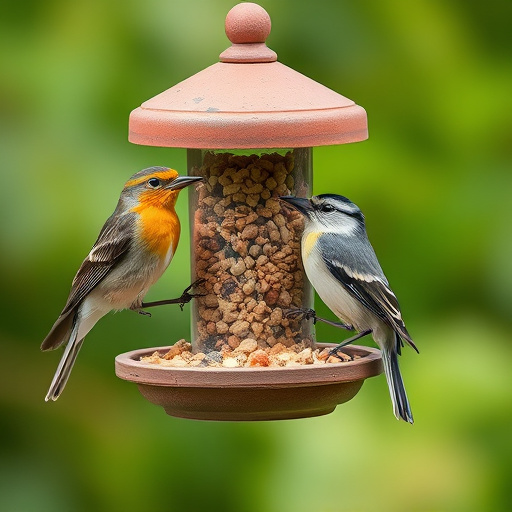 Dunnocks feeding on scattered seed mix