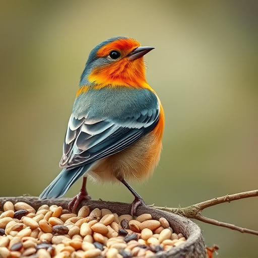 Garden birds feeding on seed mix