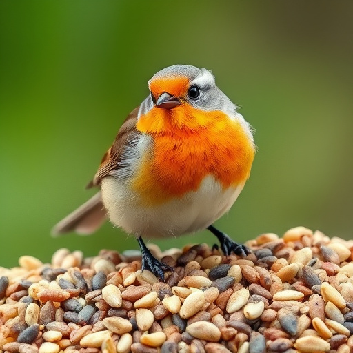 Sunflower seeds and millet in tray
