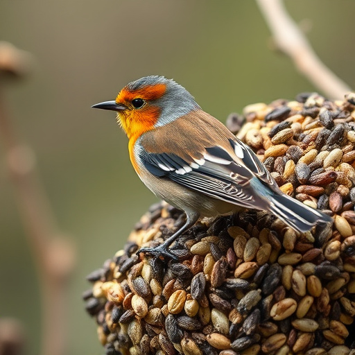 Sunflower seeds and millet in tray