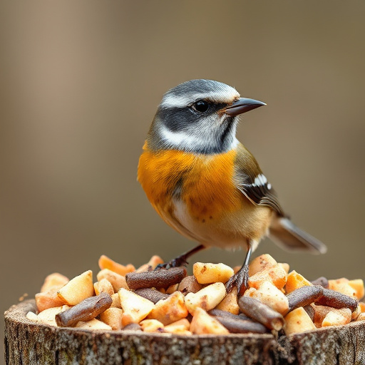 Basket with suet blocks and seed mix