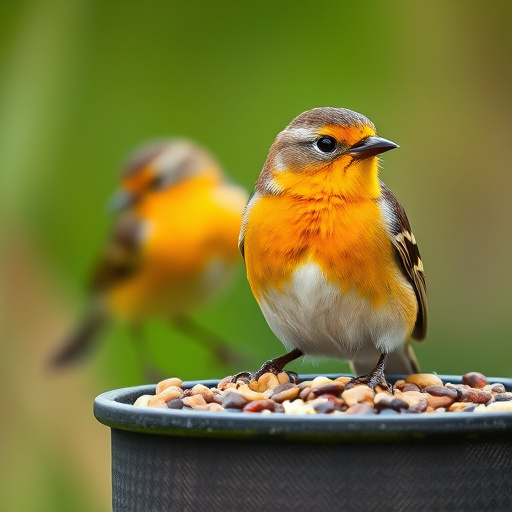 Bird food delivery box on doorstep