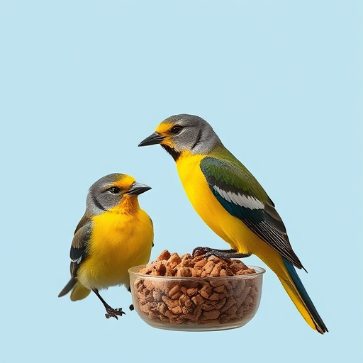 Bird food delivery with feathers on box