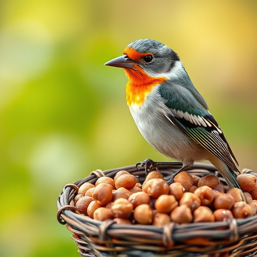 Bird food delivery with feathers on box