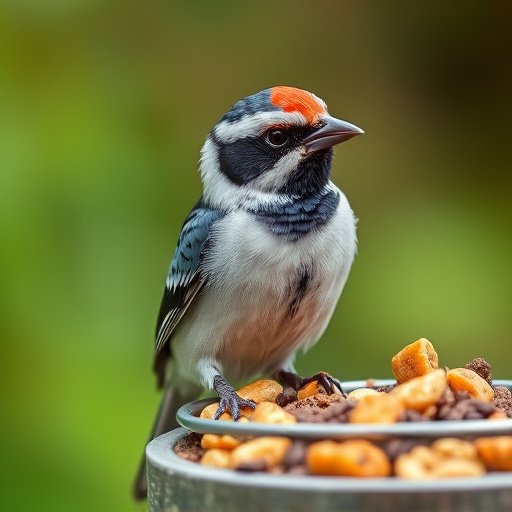 Bird food delivery with feathers on box