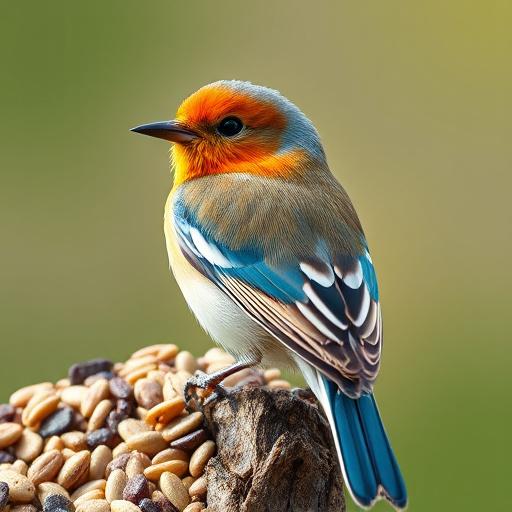 Bird seed being poured from sack