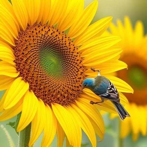 Birds feeding on sunflower hearts feeder