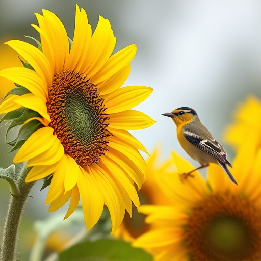 Birds feeding on sunflower hearts feeder
