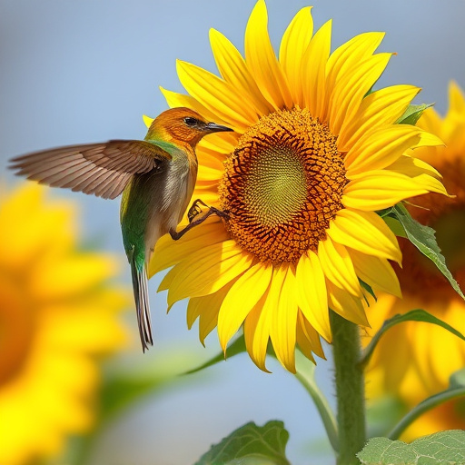 Birds feeding on sunflower hearts feeder