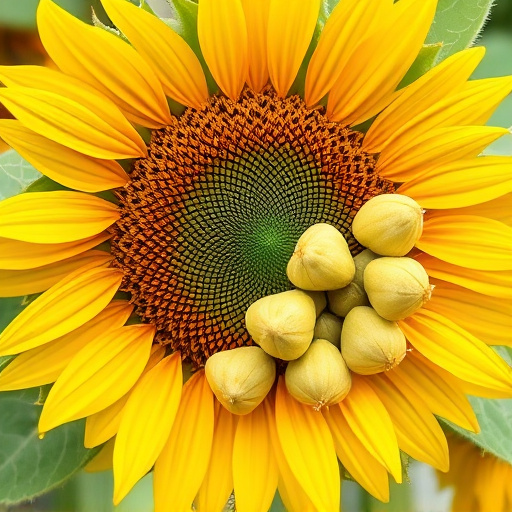 Clean sunflower hearts in seed dispenser