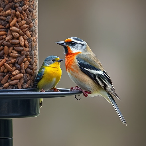 Close-up of labelled bird feed packaging