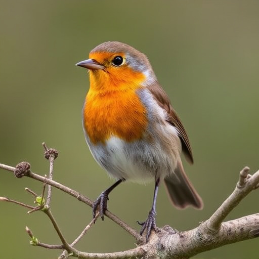 Close-up of robin near mealworm tray
