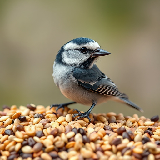 Customer holding bird seed delivery bag