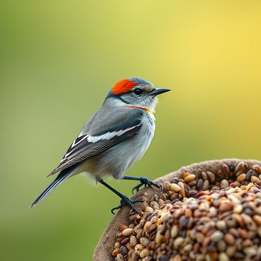Garden birds feeding on seed mix