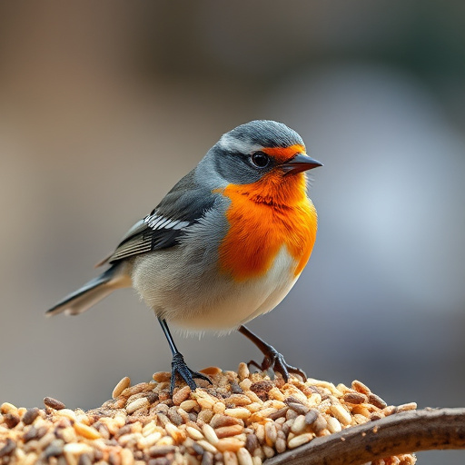 Garden birds feeding on seed mix