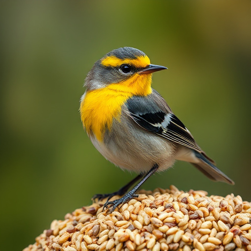 Garden birds feeding on seed tray
