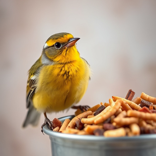 Garden birds near freshly delivered food