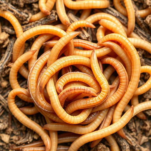 Garden birds pecking at mealworm mix