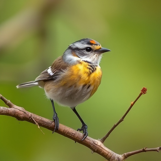 Goldcrest near dish of crushed peanuts