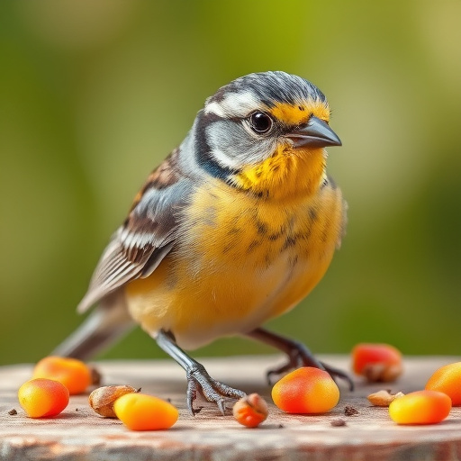 Mealworms served in low bird feeder