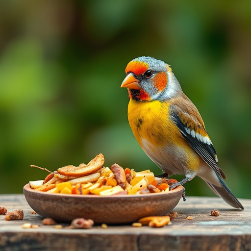 Mixed seeds and suet pellets in tray