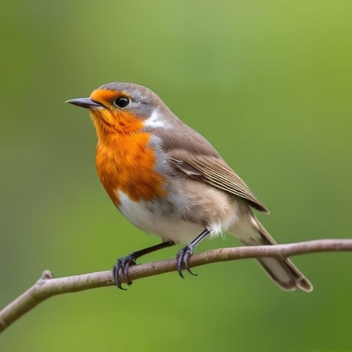 Robin feeding from low dish of suet