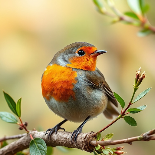 Robin feeding from low dish of suet