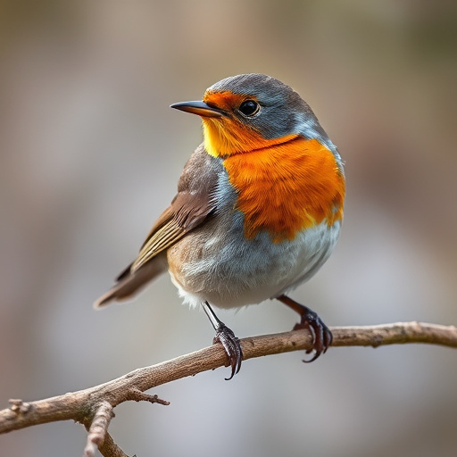 Robin feeding from low dish of suet