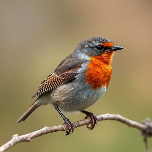 Robin feeding from low dish of suet