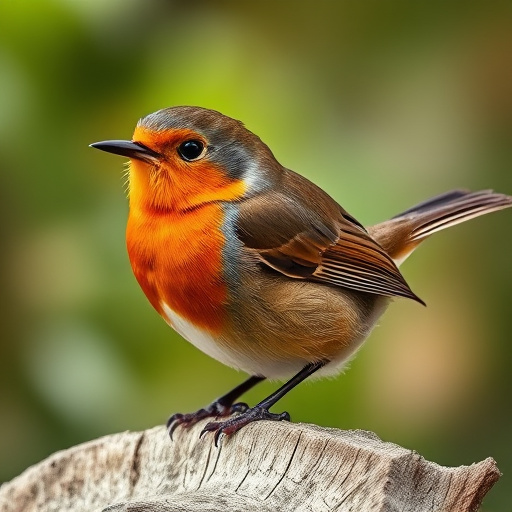 Robin feeding on sunflower heart pieces