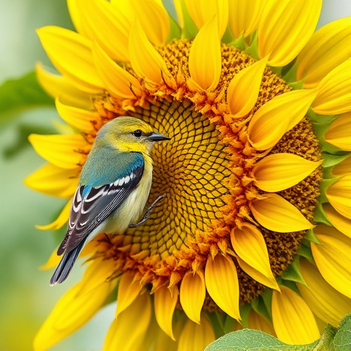 Robins pecking at sunflower heart mix