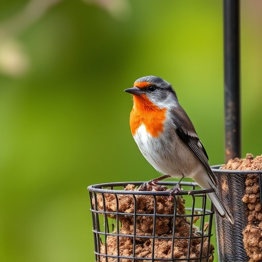 Selection of bird foods on garden table