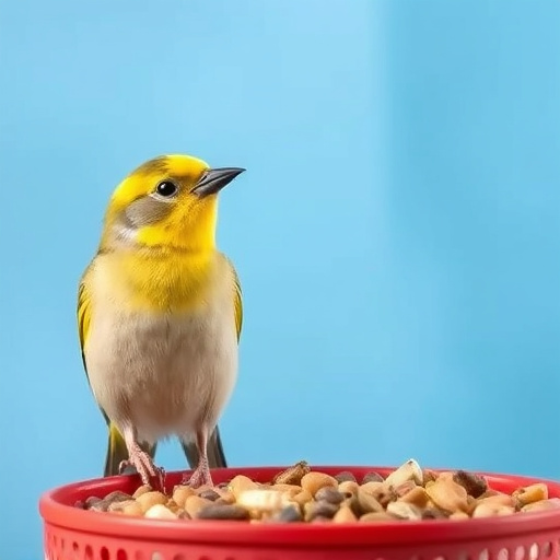 Stack of bird feed parcels indoors