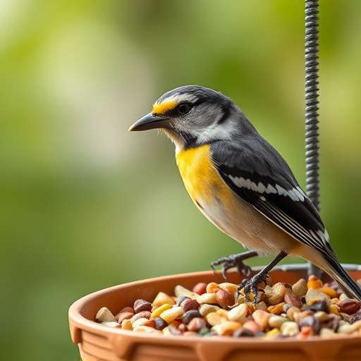 Suet blocks and seed mix displayed