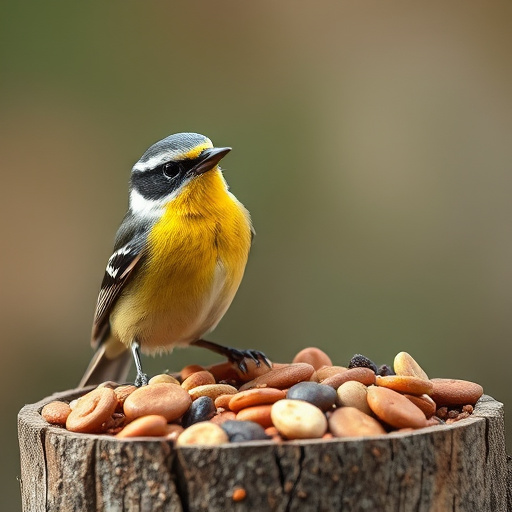 Suet blocks and seed mix displayed