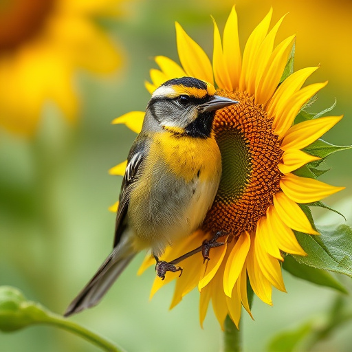 Sunflower hearts in hanging mesh feeder
