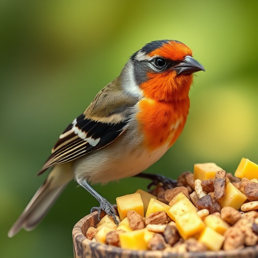 Sunflower hearts in hanging mesh feeder