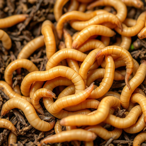 Tits feeding on mealworms in tray