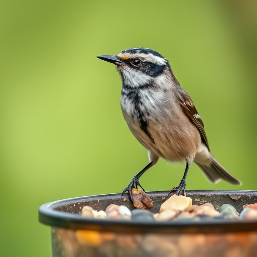 Variety of wild bird food in dishes